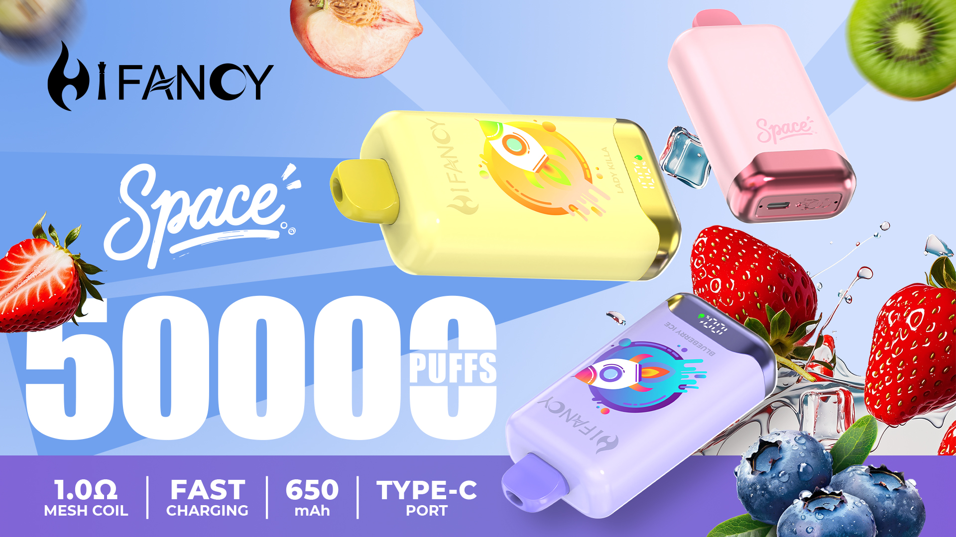 Colourful disposable vape range